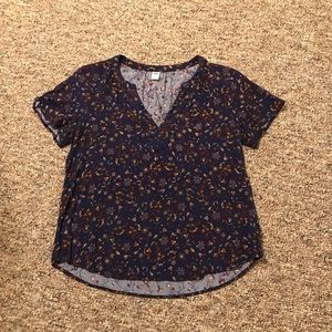 Navy v-neck top